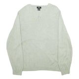 CALVIN KLEIN Mens Beige Plain Cotton Plain V-Neck Basic Knit XL Jumper