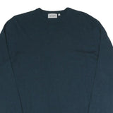 CARHARTT Mens Blue Plain Crew Neck Basic Knit Jumper M Cotton Blend Casual
