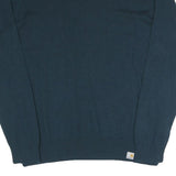 CARHARTT Mens Blue Plain Crew Neck Basic Knit Jumper M Cotton Blend Casual