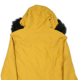 ZARA Womens Yellow Polyster Blend Winter Jacket S Hooded Zip Puffer Warm