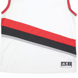 ADIDAS Mens White & Red NBA Graphic Sleeveless Crew Neck T-Shirt XL