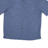 JOS A BANK Mens Blue Polyester Blend Shirt XL Casual Short Sleeve Button
