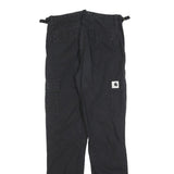 CARHARTT Womens Cotton Blend Black Relaxed Cargo Trousers W26 L32 Workwear
