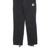 CARHARTT Womens Cotton Blend Black Relaxed Cargo Trousers W26 L32 Workwear