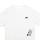 NEW BALANCE Mens White Logo Graphic T-Shirt S Short Sleeve Crew Neck