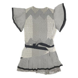 REISS Womens Black & Cream Printed Fit & Flare Woven Dress Short Sleeve UK 14