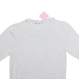 KATE SPADE Womens Light Grey Plain Wool Blend Pullover Crew Neck Jumper M