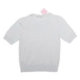 KATE SPADE Womens Light Grey Plain Wool Blend Pullover Crew Neck Jumper M