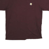 CARHARTT Mens Maroon Pocket T-Shirt XL Short Sleeve Crew Neck Cotton Workwear
