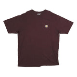 CARHARTT Mens Maroon Pocket T-Shirt XL Short Sleeve Crew Neck Cotton Workwear