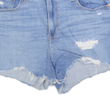 LEVI'S Womens Denim Blue Casual Shorts M W31 Distressed Cut-Off Raw Hem