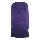 ESCADA Womens Purple Evening Dress Polyester Long Sleeve Midi Size L Elegant