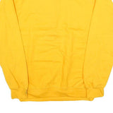 GILDAN Mens Yellow Crew Neck S Cotton Blend Plain Sweatshirt Casual Wear