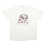 HANES Mens White Make A Giant Difference Graphic T-Shirt XL Short Sleeve Crew