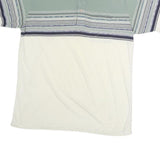 PALMLAND CLUB Mens Green & Cream Striped Short Sleeve M Cotton Polo Shirt Casual