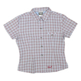 JACK WOLFSKIN Womens Beige & Red Travel Check Shirt S Lightweight Summer Casual