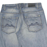 Mens Denim Blue Casual Shorts M W36 Cotton Relaxed Fit Stylish Pockets