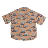 BUCKHORN RIVER Mens Orange Graphic Cotton Shirt L Classic Fit Short Sleeve