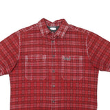 JACK WOLFSKIN Mens Red Check Shirt L Outdoor Button Up Short Sleeve