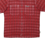 JACK WOLFSKIN Mens Red Check Shirt L Outdoor Button Up Short Sleeve