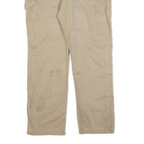 CARHARTT Mens Relaxed Beige Cotton Blend Trousers W36 L30 Workwear