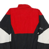 TRIMARK Mens Red Black White Colourblock Nylon Zip Jacket L Casual Lightweight