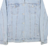 GLAMOROUS Womens Blue Denim Jacket S Cotton Blend Button Plain Casual Fashion