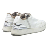 REPLAY Womens Chunky Trainers White Synthetic UK 6 Faux Fur Trim Casual Fashion