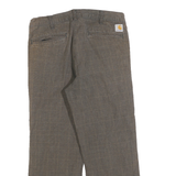 CARHARTT Mens Cotton Blend Brown Checked Regular Straight Trousers W31 L26