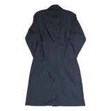 Womens Blue Coach Jacket S Polyester Blend Woven Plain Button Classic Fit Long