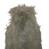 Womens Grey Faux Fur Button Jacket S Woven Coat Textured Edgy