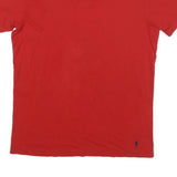 POLO RALPH LAUREN Mens Red V-Neck T-Shirt M Cotton Blend Classic Fit