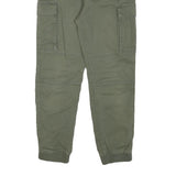 H&M Womens Cotton Blend Green Drawstring Regular Cargo Trousers W26 L24