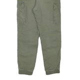 H&M Womens Cotton Blend Green Drawstring Regular Cargo Trousers W26 L24