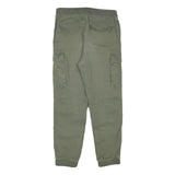 H&M Womens Cotton Blend Green Drawstring Regular Cargo Trousers W26 L24