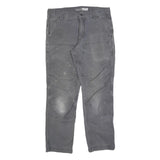 CARHARTT Mens Cotton Blend Relaxed Grey Trousers W32 L30 Workwear Durable Zip