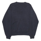 NAUTICA Mens Navy Blue Plain Cotton Crew Neck Basic Knit Jumper L Casual