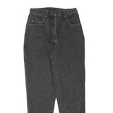 EXPLORER Womens Relaxed Black Denim Jeans Stone Wash W26 L29 Button Detail