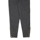 EXPLORER Womens Relaxed Black Denim Jeans Stone Wash W26 L29 Button Detail