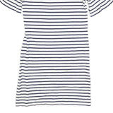 BODEN Womens White & Navy Stripe Day Jersey Short Sleeve Knee Length UK 8