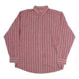 WRANGLER Mens Red White Check Shirt XL Button-Down Collar Long Sleeve Cotton