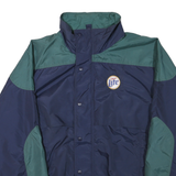 LA LOVING Mens Navy & Green Zip Jacket XL Polyester Blend Colourblock Casual