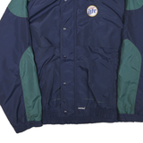 LA LOVING Mens Navy & Green Zip Jacket XL Polyester Blend Colourblock Casual
