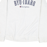 CHAMPION Mens White BYU-Idaho Crew Neck M Cotton Sweatshirt Casual Pullover