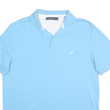 NAUTICA Mens Blue Short Sleeve Plain L Cotton Polo Shirt Casual Classic