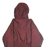 ST JOHNS BAY Womens Maroon Nylon Hooded Zip Jacket M Outdoor Windbreaker