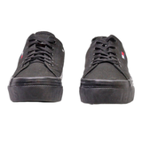 TOMMY HILFIGER Low Top Trainers Black Canvas Womens UK 5