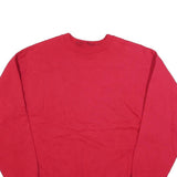 HANES Mens Red Sweatshirt Crew Neck L Plain Cotton Blend Pullover Casual