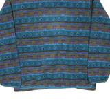 LL BEAN Womens Blue Patterned Zip Jacket M Nylon Lightweight Fleece Outdoor