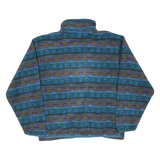 LL BEAN Womens Blue Patterned Zip Jacket M Nylon Lightweight Fleece Outdoor